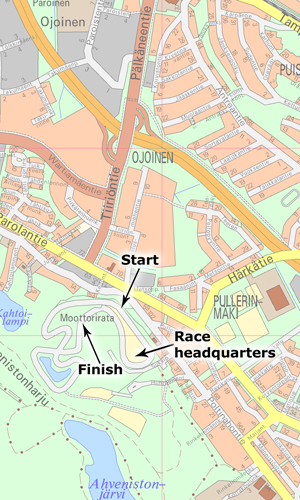 Race headquarters map